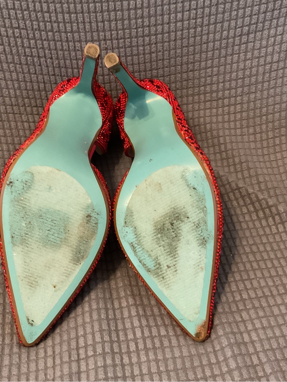 Betsey Johnson Red Crystal Pointed D'Orsay Pumps - Picture 8 of 8